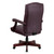 Flash Furniture 801L-LF0019-BY-LEA-GG Burgundy Padded Arms Mahogany Wood Capped Metal Base Martha Washington Executive Swivel Office Chair