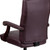 Flash Furniture 801L-LF0019-BY-LEA-GG Burgundy Padded Arms Mahogany Wood Capped Metal Base Martha Washington Executive Swivel Office Chair