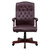 Flash Furniture 801L-LF0019-BY-LEA-GG Burgundy Padded Arms Mahogany Wood Capped Metal Base Martha Washington Executive Swivel Office Chair