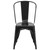 Flash Furniture CH-31230-BK-GG Black Stackable Galvanized Steel Drain Holes in Seat Stacking Side Chair