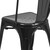 Flash Furniture CH-31230-BK-GG Black Stackable Galvanized Steel Drain Holes in Seat Stacking Side Chair