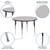 Flash Furniture XU-A48-RND-GY-T-A-GG 48" Dia. Round 21.12" - 30.12" Adjustable Height Gray Activity Table