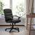 Flash Furniture GO-1004-BK-LEA-GG Black Bonded Leather Nylon Arms Mid Back Design Swivel Task/Office Chair