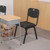 Flash Furniture RUT-GK01-BK-GG Black Metal Frame Carrying Handle Cutout Back Hercules Series Stacking Chair