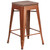 Flash Furniture ET-BT3503-24-POC-WD-GG Copper Galvanized Steel Counter Height with Drain Hole Seat Bar Stool