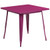 Flash Furniture ET-CT002-1-PUR-GG 31.5" W Purple Galvanized Steel Powder Coat Finish Indoor / Outdoor Square Table