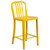 Flash Furniture CH-61200-24-YL-GG Yellow Galvanized Steel Vertical Slat Back Bar Stool