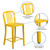 Flash Furniture CH-61200-24-YL-GG Yellow Galvanized Steel Vertical Slat Back Bar Stool