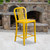 Flash Furniture CH-61200-24-YL-GG Yellow Galvanized Steel Vertical Slat Back Bar Stool