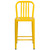 Flash Furniture CH-61200-24-YL-GG Yellow Galvanized Steel Vertical Slat Back Bar Stool