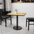Flash Furniture XU-NATTB-3030-TR18-GG 30"W x 30"D x 31-1/8"H Melamine Core With Natural Laminate Finish Cast Iron Column With Black Powder Coated Finish Square Dining Height Table