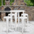 Flash Furniture CH-51090BH-4-30SQST-WH-GG 30" Dia. x 41" H White Metal Round Bar Height Table and 4 Bar Stool Set