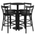 Flash Furniture RSRB1033-GG 24" Dia. Round Black Laminate Finish Table and 4 Bar Stools Set