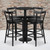 Flash Furniture RSRB1033-GG 24" Dia. Round Black Laminate Finish Table and 4 Bar Stools Set