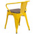Flash Furniture CH-31270-YL-WD-GG Yellow Metal Back with Arms Vertical Slat Wood Seat Bistro Style Stacking Armchair