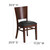 Flash Furniture XU-DG-W0094B-WAL-BLKV-GG Solid Wood Back Black Vinyl Upholstered Seat Lacey Series Restaurant Chair