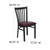 Flash Furniture XU-DG6Q4BSCH-BURV-GG Metal Schoolhouse Back Burgundy Vinyl Upholstered Seat Hercules Series Restaurant Chair