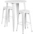 Flash Furniture CH-51090BH-2-30SQST-WH-GG 30" Dia. x 41" H White Metal Round Bar Height Table and 2 Bar Stool Set