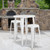 Flash Furniture CH-51090BH-2-30SQST-WH-GG 30" Dia. x 41" H White Metal Round Bar Height Table and 2 Bar Stool Set