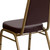 Flash Furniture FD-BHF-1-ALLGOLD-BN-GG Brown Vinyl Upholstered Trapezoidal Back Panel Gold Powder Coated Frame Finish Hercules Series Stacking Banquet Chair
