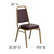 Flash Furniture FD-BHF-1-ALLGOLD-BN-GG Brown Vinyl Upholstered Trapezoidal Back Panel Gold Powder Coated Frame Finish Hercules Series Stacking Banquet Chair