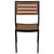 Flash Furniture XU-DG-HW6036-GG Faux Teak Aluminum Frame Horizontal Slat Pattern Back Side Chair