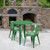 Flash Furniture CH-51090TH-2-18ARM-GN-GG 30" Dia. x 29 1/2" H Green Metal Round Table and 2 Chair Set