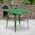Flash Furniture ET-CT002-1-GN-GG 31.5" W Green Smooth Top Galvanized Steel Powder Coat Finish Square Table