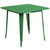 Flash Furniture ET-CT002-1-GN-GG 31.5" W Green Smooth Top Galvanized Steel Powder Coat Finish Square Table