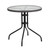 Flash Furniture TLH-087-GY-GG Gray Rattan Edge Black Powder Coated Metal Base With Tempered Glass Round Patio Table