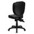 Flash Furniture GO-930F-BK-LEA-GG Black Bonded Leather Armless Mid Back Design Ergonomic Swivel Task Chair