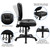 Flash Furniture GO-930F-BK-LEA-GG Black Bonded Leather Armless Mid Back Design Ergonomic Swivel Task Chair