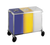 Winholt 148PIB 225 Lbs. 1 White 1 Yellow & 1 Blue Bin 3 Clear Covers Polyethylene Aluminum Frame with Large 5" Casters Triple Assembly Ingredient Bin