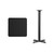 Flash Furniture XU-BLKTB-2424-T2222B-GG Black Square Laminate Top PVC T-Mold Edge Table
