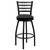 Flash Furniture XU-6F8B-LADSWVL-BLKV-GG Hercules Series Bar Stool Black Metal Ladder Back Restaurant With Black Vinyl Swivel Seat