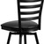 Flash Furniture XU-6F8B-LADSWVL-BLKV-GG Hercules Series Bar Stool Black Metal Ladder Back Restaurant With Black Vinyl Swivel Seat