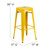 Flash Furniture CH-31320-30-YL-GG Yellow Galvanized Steel Drain Hole In Seat Backless Bar Stool