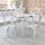 Flash Furniture CH-51050-29-WH-GG White Square Metal Brace Underneath Top Table