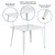 Flash Furniture CH-51050-29-WH-GG White Square Metal Brace Underneath Top Table