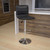 Flash Furniture CH-92023-1-GY-GG 17-5/8" Dia. Swivel Bar Stool Modern Gray Vinyl Adjustable With Back And Chrome Pedestal Base