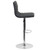 Flash Furniture CH-92023-1-GY-GG 17-5/8" Dia. Swivel Bar Stool Modern Gray Vinyl Adjustable With Back And Chrome Pedestal Base