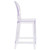 Flash Furniture OW-GHOSTBACK-24-GG Transparent Crystal Molded Polycarbonate Oval Back Ghost Counter Stool