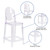 Flash Furniture OW-GHOSTBACK-24-GG Transparent Crystal Molded Polycarbonate Oval Back Ghost Counter Stool