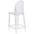 Flash Furniture OW-GHOSTBACK-24-GG Transparent Crystal Molded Polycarbonate Oval Back Ghost Counter Stool