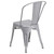 Flash Furniture ET-CT002-4-30-SIL-GG Silver Steel Square Table Set with 4 Chairs