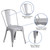 Flash Furniture ET-CT002-4-30-SIL-GG Silver Steel Square Table Set with 4 Chairs