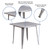 Flash Furniture ET-CT002-4-30-SIL-GG Silver Steel Square Table Set with 4 Chairs