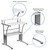 Flash Furniture NAN-CLIFTON-WH-GG 27.88" W x 23.5" D x 33.13" H White Laminate Finish Top Clifton Computer Desk