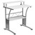 Flash Furniture NAN-CLIFTON-WH-GG 27.88" W x 23.5" D x 33.13" H White Laminate Finish Top Clifton Computer Desk