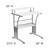Flash Furniture NAN-CLIFTON-WH-GG 27.88" W x 23.5" D x 33.13" H White Laminate Finish Top Clifton Computer Desk